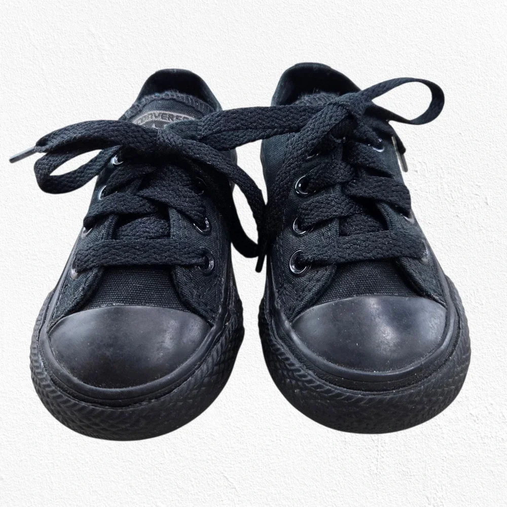 Converse All Star Chuck Taylor Low Top Sneakers Black Monochrome Infant Size 4